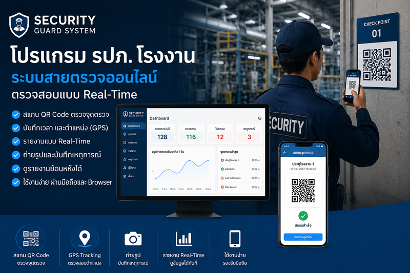 ระบบ ระบบตรวจการ รปภ. อัจฉริยะ (Smart Guard Patrol System) | PM Programing - PM Programing
